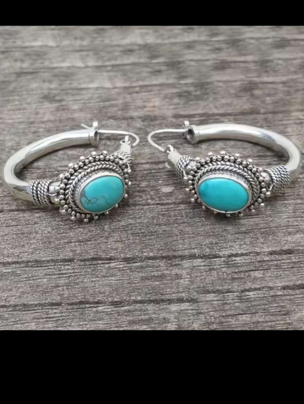 Vintage Turquoise Rhinestone Earrings Women's Silver Dangle New Jewelry G31